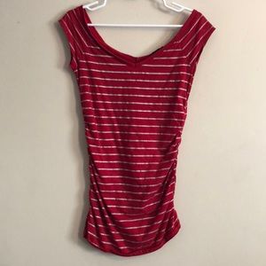 Express Red & Silver Top